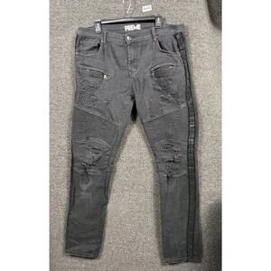 PREME Jeans Men’s 44x34 Distressed Ripped Skinny Leg Streetwear Denim Stretch